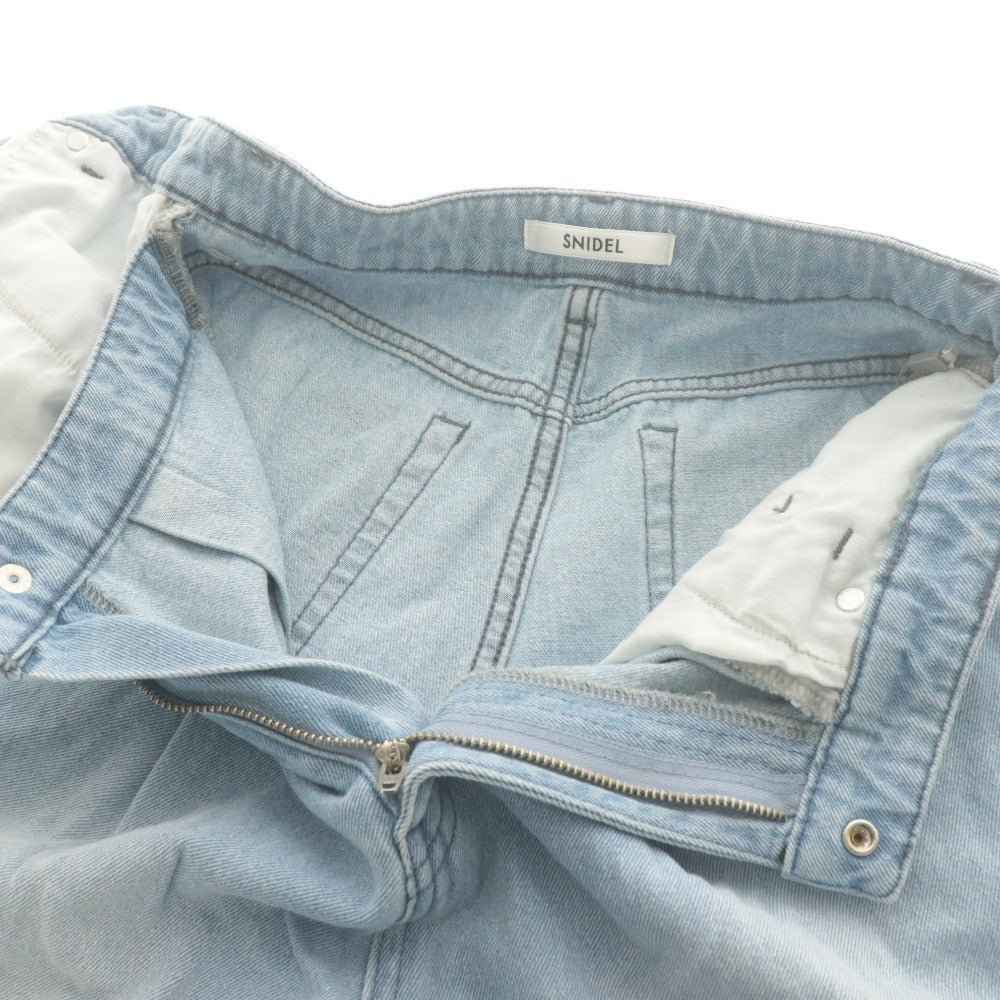 ■ SNIDEL スナイデル パンツ Sustainaスカートライクデニム ジーンズ ボトムス レディース 0 (XS～S相当) ライトブルー タグ付き 未使用
