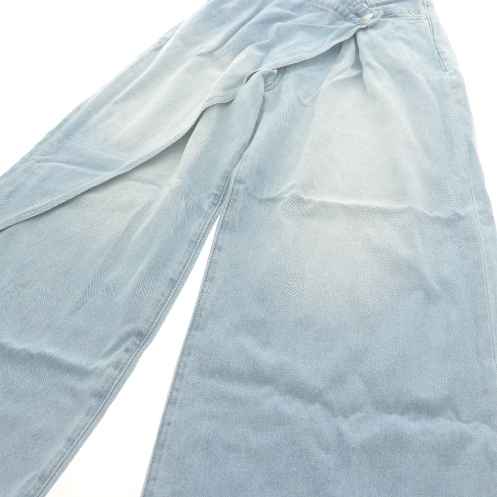 ■ SNIDEL スナイデル パンツ Sustainaスカートライクデニム ジーンズ ボトムス レディース 0 (XS～S相当) ライトブルー タグ付き 未使用