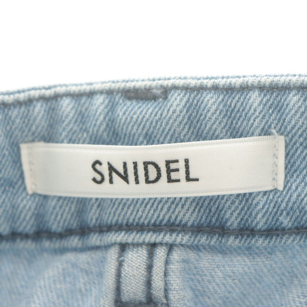 ■ SNIDEL スナイデル パンツ Sustainaスカートライクデニム ジーンズ ボトムス レディース 0 (XS～S相当) ライトブルー タグ付き 未使用