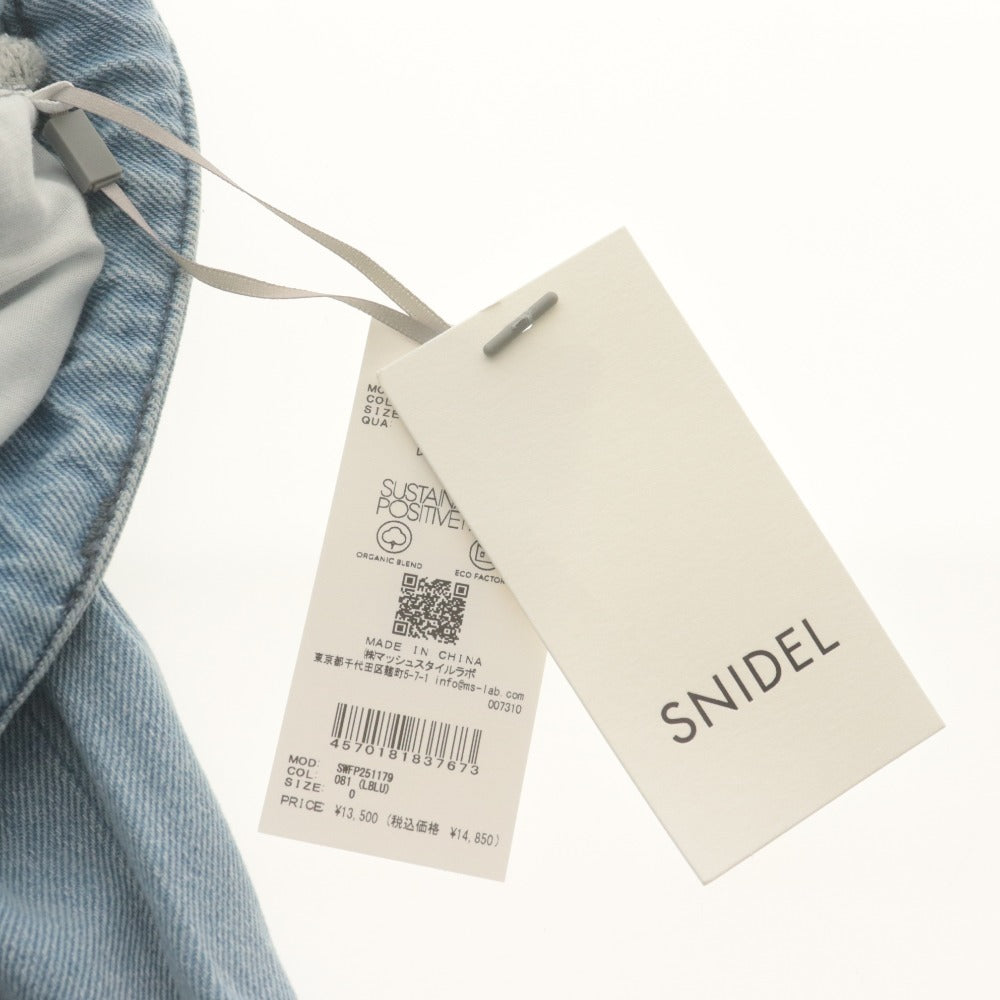 ■ SNIDEL スナイデル パンツ Sustainaスカートライクデニム ジーンズ ボトムス レディース 0 (XS～S相当) ライトブルー タグ付き 未使用