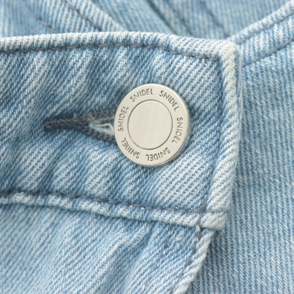 ■ SNIDEL スナイデル パンツ Sustainaスカートライクデニム ジーンズ ボトムス レディース 0 (XS～S相当) ライトブルー タグ付き 未使用