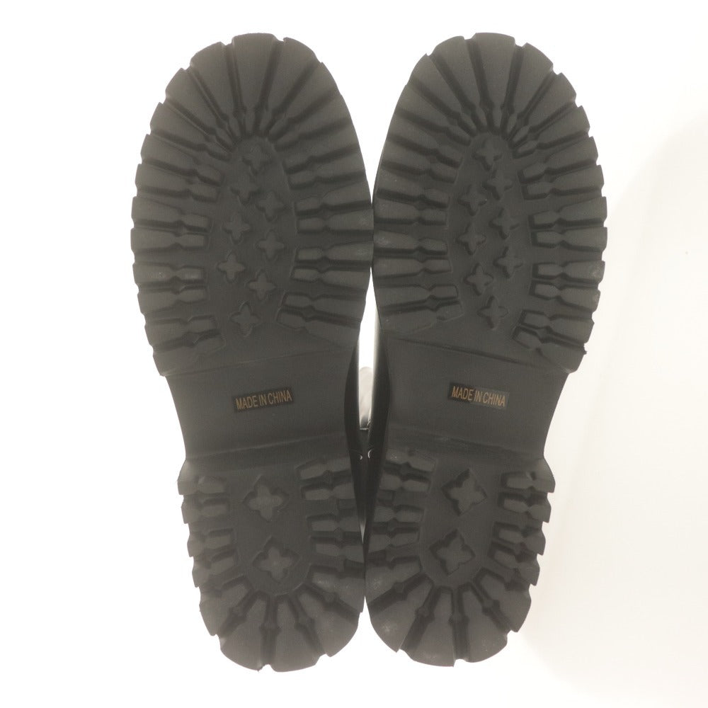 ■ AMAIL アマイル サイドゴアブーツ ロング 革靴 Side goa bulky longboots レザー ラウンド レディース L(24.5cm相当) 黒 箱付き