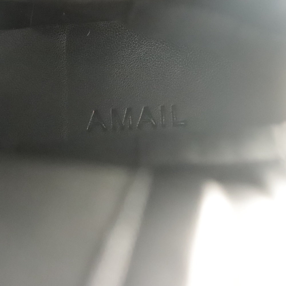 ■ AMAIL アマイル サイドゴアブーツ ロング 革靴 Side goa bulky longboots レザー ラウンド レディース L(24.5cm相当) 黒 箱付き