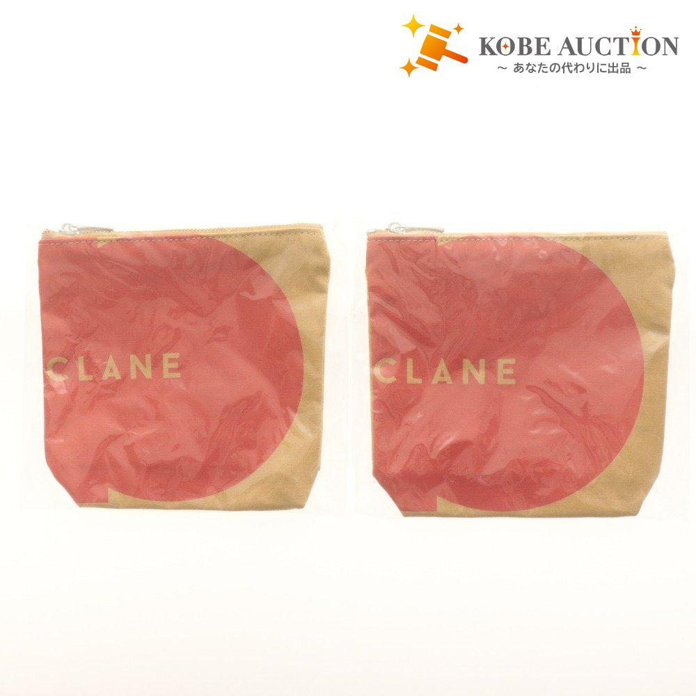 ■ CLANE クラネ ポーチ 2点セット まとめ売り 横浜店限定 オープン記念ノベルティ 小物入れ レディース 赤 ゴールド 未開封 未使用