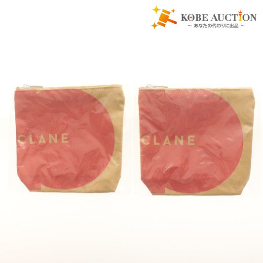 ■ CLANE クラネ ポーチ 2点セット まとめ売り 横浜店限定 オープン記念ノベルティ 小物入れ レディース 赤 ゴールド 未開封 未使用