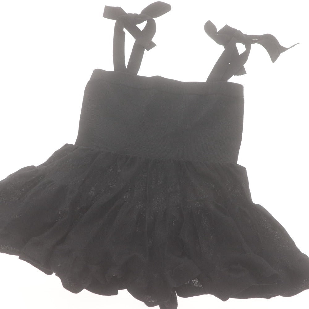 ■ FRAY I.D Top Bear Top Ribbon Ruffles Knit Women's One Size Black With Tags Unused