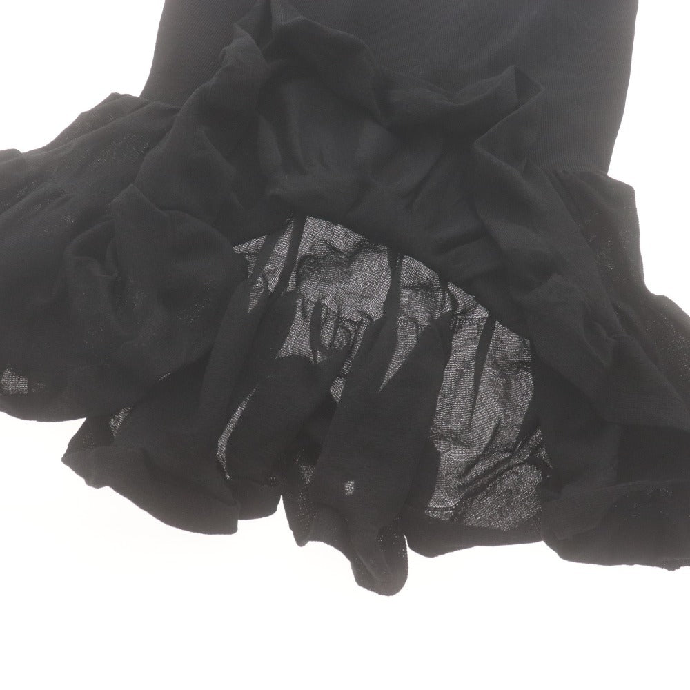 ■ FRAY I.D Top Bear Top Ribbon Ruffles Knit Women's One Size Black With Tags Unused