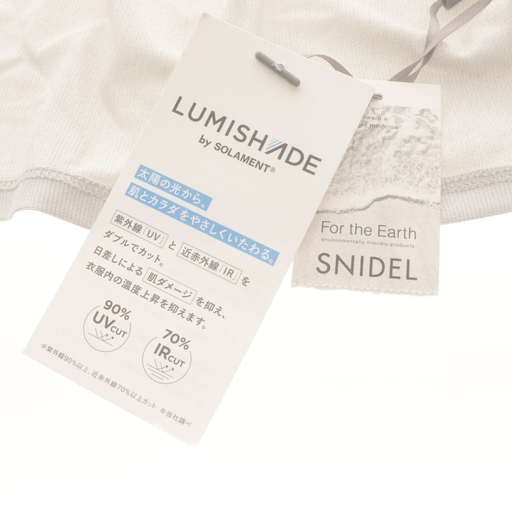 ■ スナイデル SNIDEL UVカットカーディガン 長袖 トップス ライン リボン LUMISHADE レディース フリー ライトグレー タグ付き 未使用
