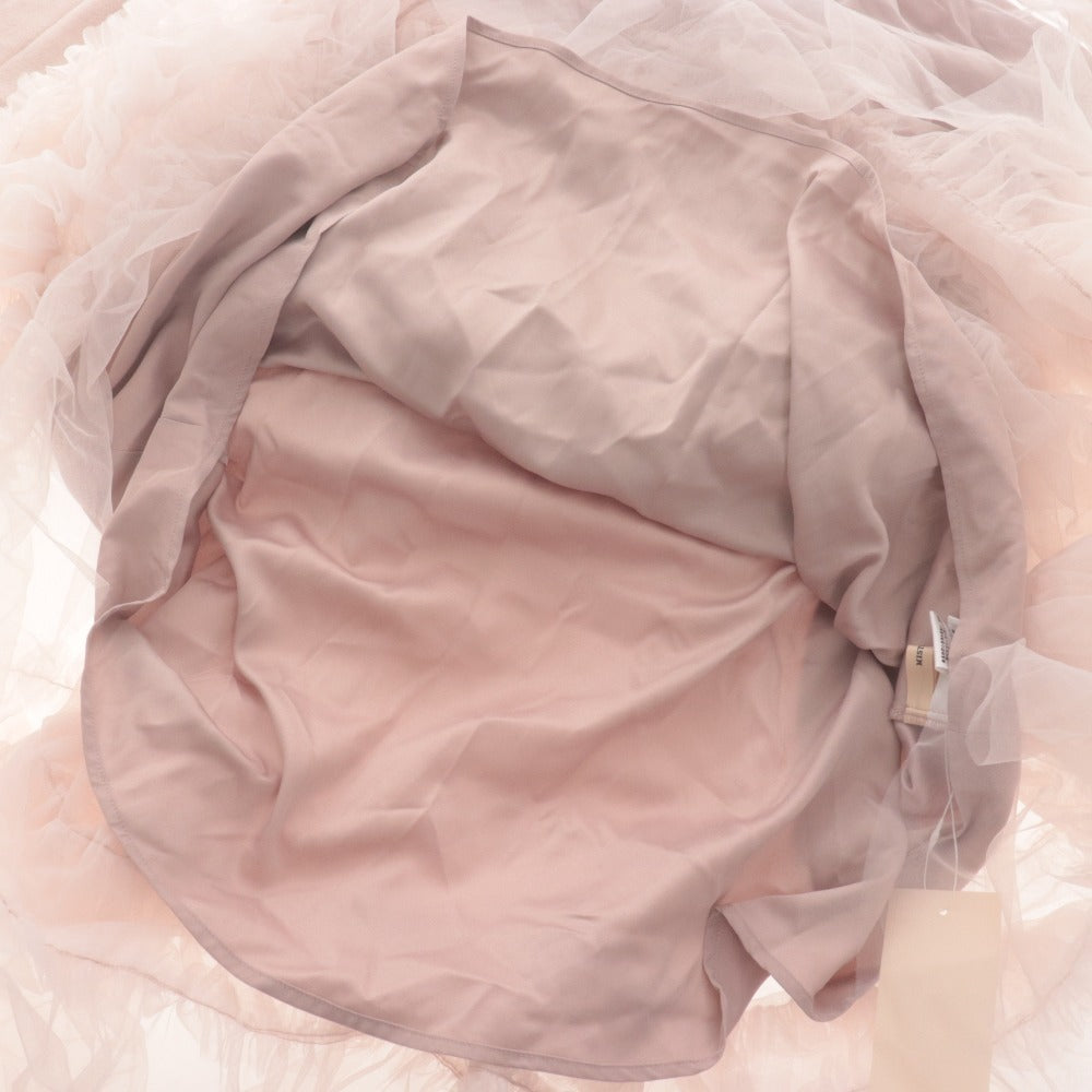 ■ Mistreass MISTREASS Dress Long-Sleeve Off-Shoulder Ruffle Tulle Women's One Size Pink Beige With Tags Unused