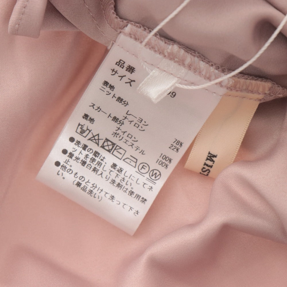 ■ Mistreass MISTREASS Dress Long-Sleeve Off-Shoulder Ruffle Tulle Women's One Size Pink Beige With Tags Unused