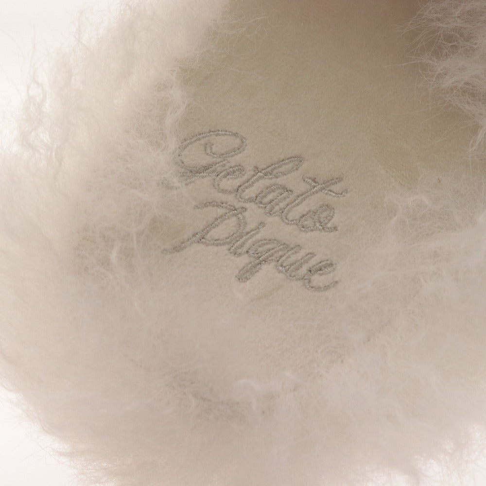 ■ ジェラートピケ gelato pique スリッパ ルームシューズ ふわふわ ファー レディース フリーサイズ ホワイト タグ付き 未使用
