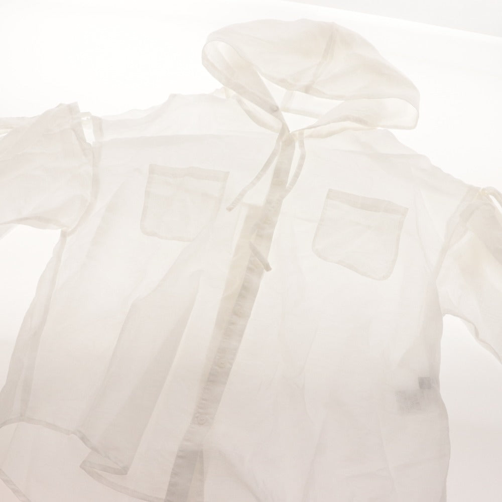 ■ フィクショントーキョー FICTION TOKYO ロングシャツ トップス フード レディース フリー ホワイト タグ付き 未使用