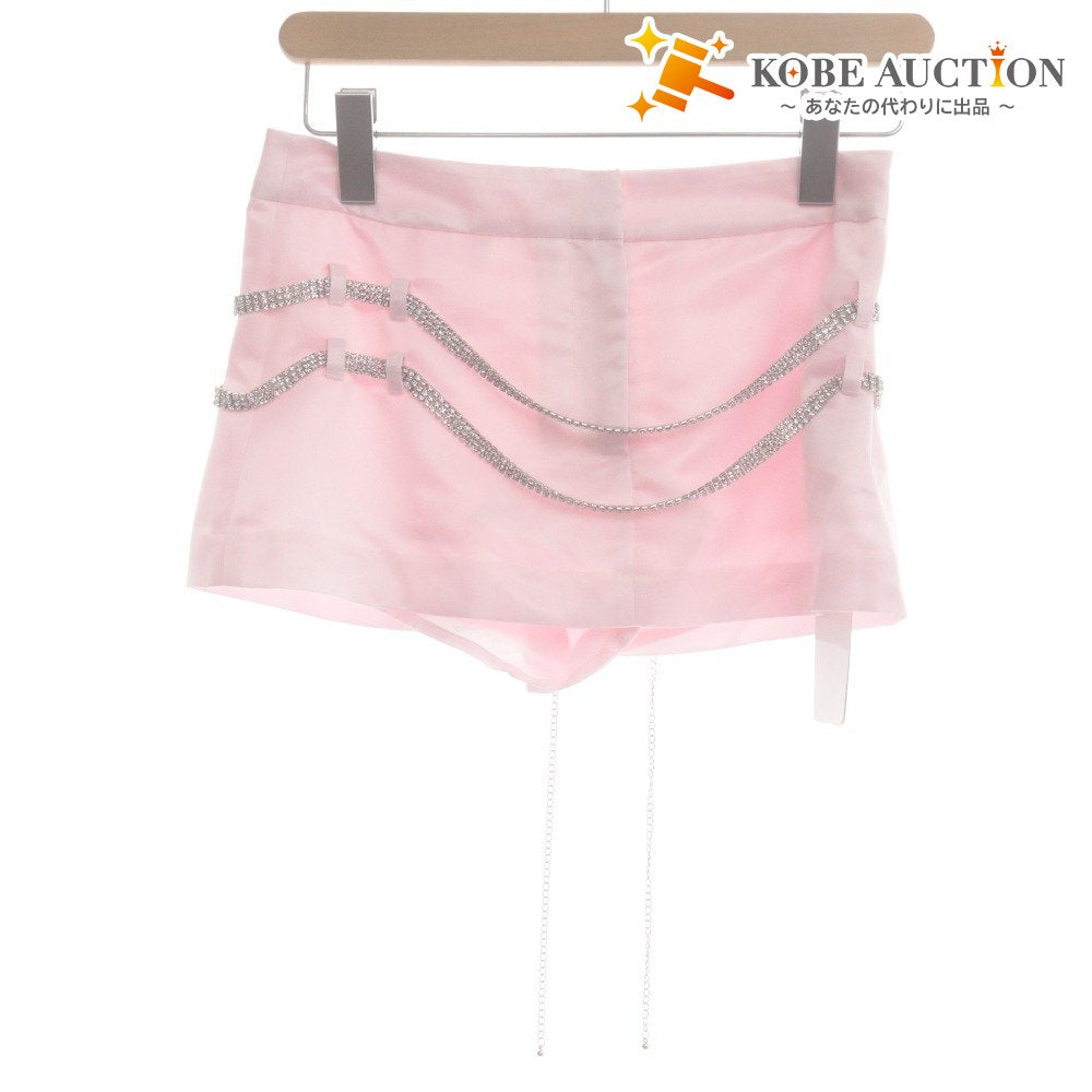 ■ The Red Thread THEREDTHREAD Mini Skirt Skapan Bottoms Rhinestone Belt Women's S Light Pink With Tags Unused