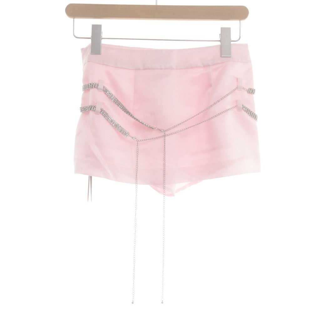 ■ The Red Thread THEREDTHREAD Mini Skirt Skapan Bottoms Rhinestone Belt Women's S Light Pink With Tags Unused