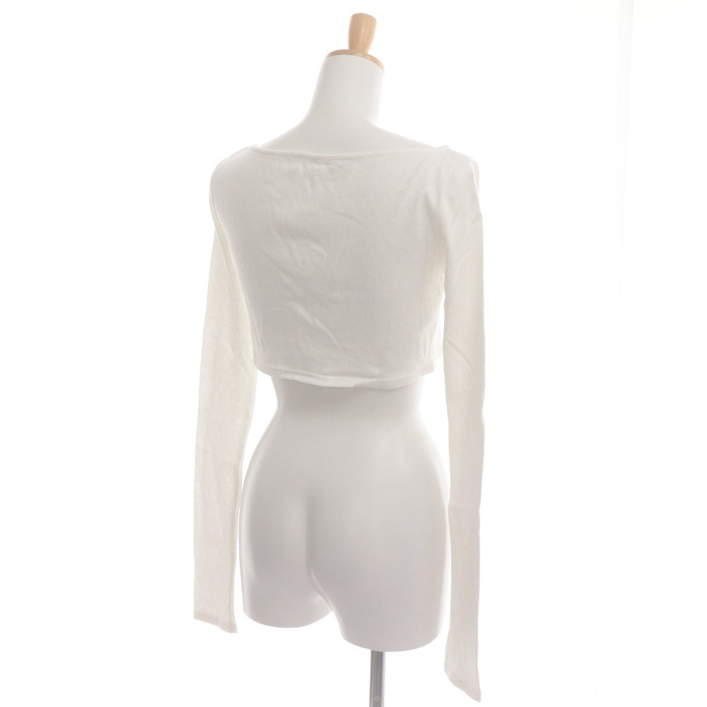 ■ FICTION TOKYO Cardigan Long-Sleeve Top Cropped Length Bow Women's One Size White Tagged Unused