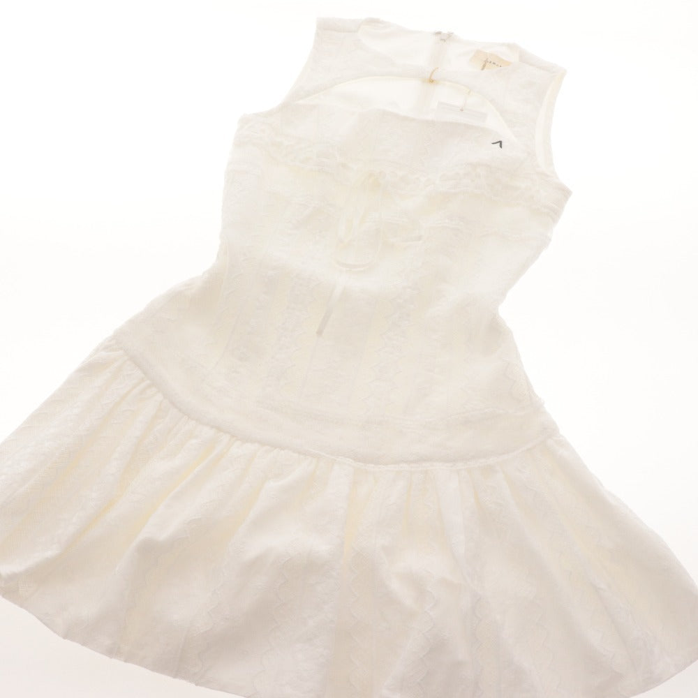 ■ ANDMARY Dress Sleeveless Mini Length Lace Ribbon Women's One Size White With Tags Unused