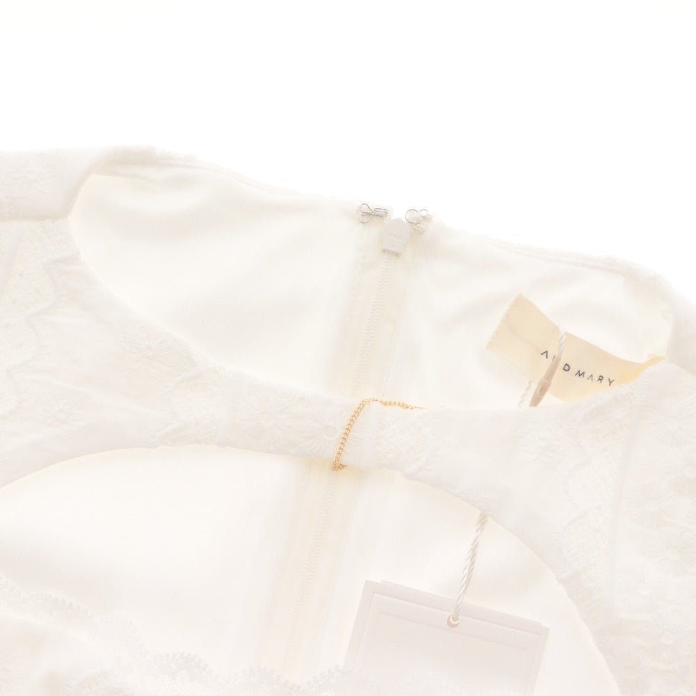 ■ ANDMARY Dress Sleeveless Mini Length Lace Ribbon Women's One Size White With Tags Unused