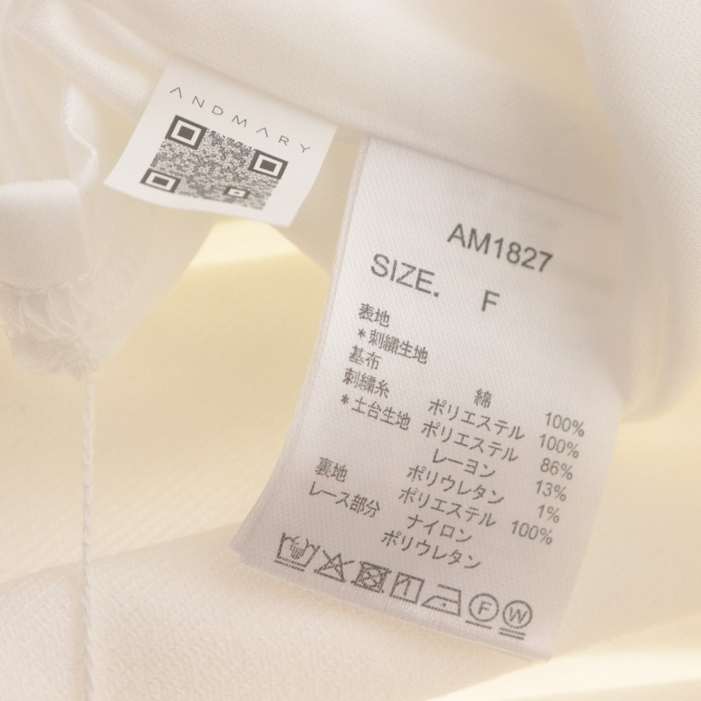■ ANDMARY Dress Sleeveless Mini Length Lace Ribbon Women's One Size White With Tags Unused