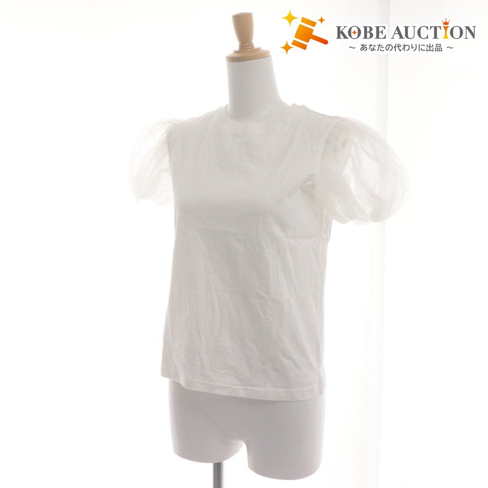 ■ CLANE Cut and Sewn T-Shirt Short Sleeve Top Tulle Puff Sleeve Women's 1 (Equivalent to M) White With Tags Unused