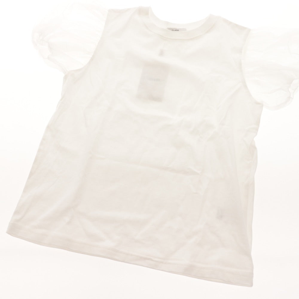 ■ CLANE Cut and Sewn T-Shirt Short Sleeve Top Tulle Puff Sleeve Women's 1 (Equivalent to M) White With Tags Unused