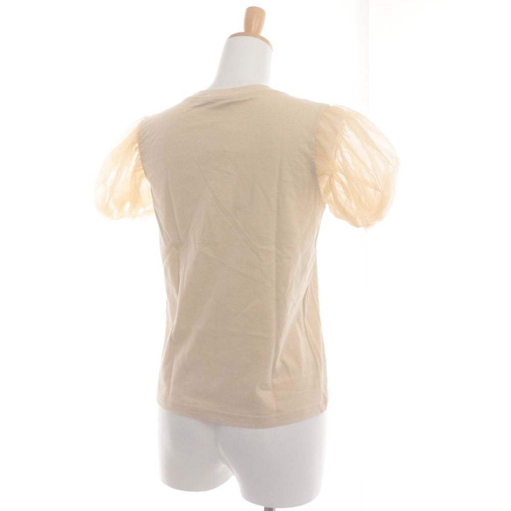 ■ CLANE Cut and Sewn T-Shirt Short Sleeve Top Tulle Puff Sleeve Women's 1 (Equivalent to M) Light Beige With Tags Unused