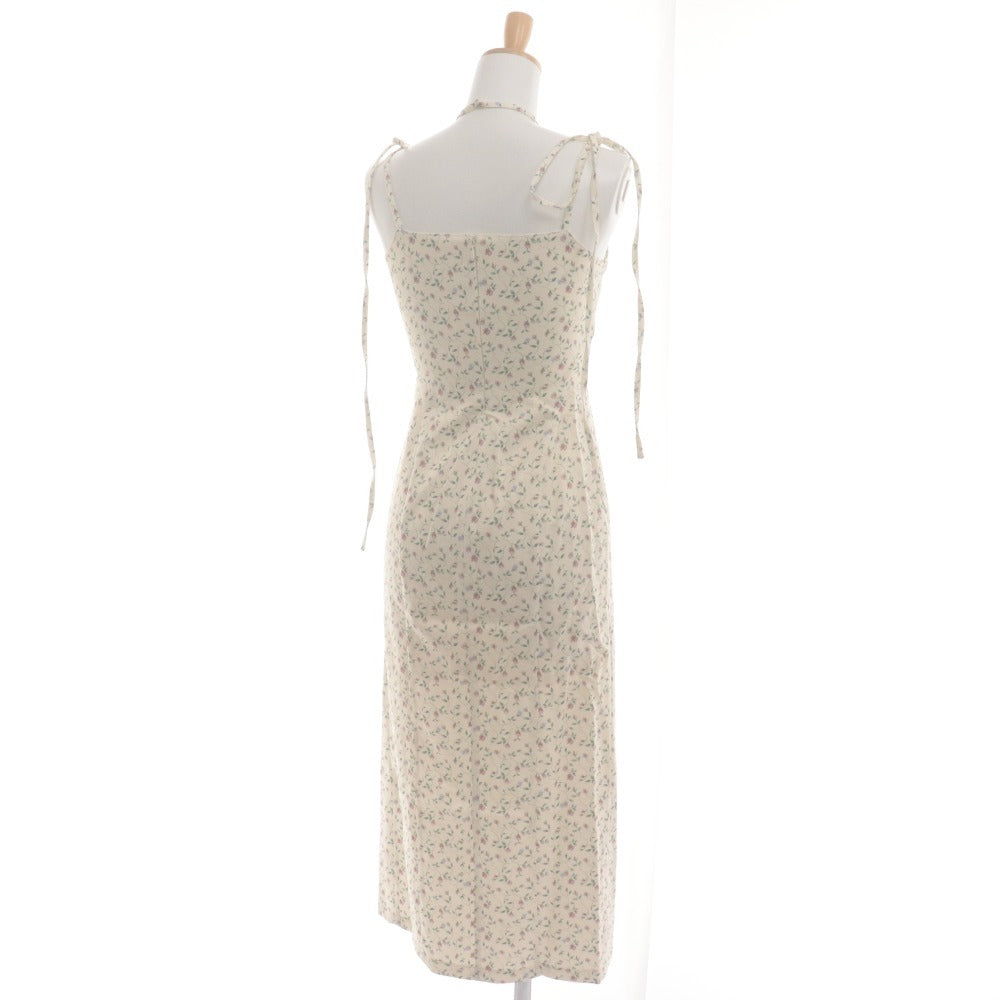 ■ ANDMARY Dress Long Top Bottoms Small Floral All-Over Print Slit Women's Free Size Ivory Accessories Included Unused