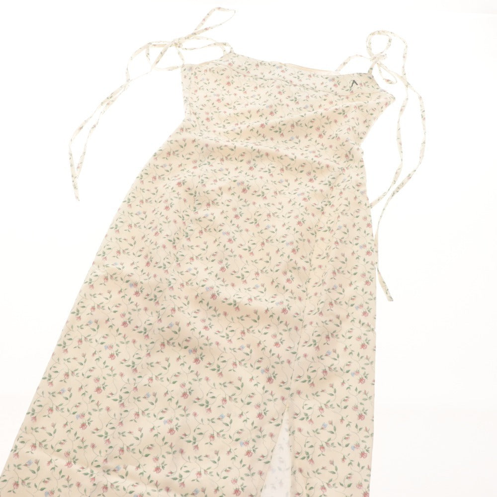 ■ ANDMARY Dress Long Top Bottoms Small Floral All-Over Print Slit Women's Free Size Ivory Accessories Included Unused