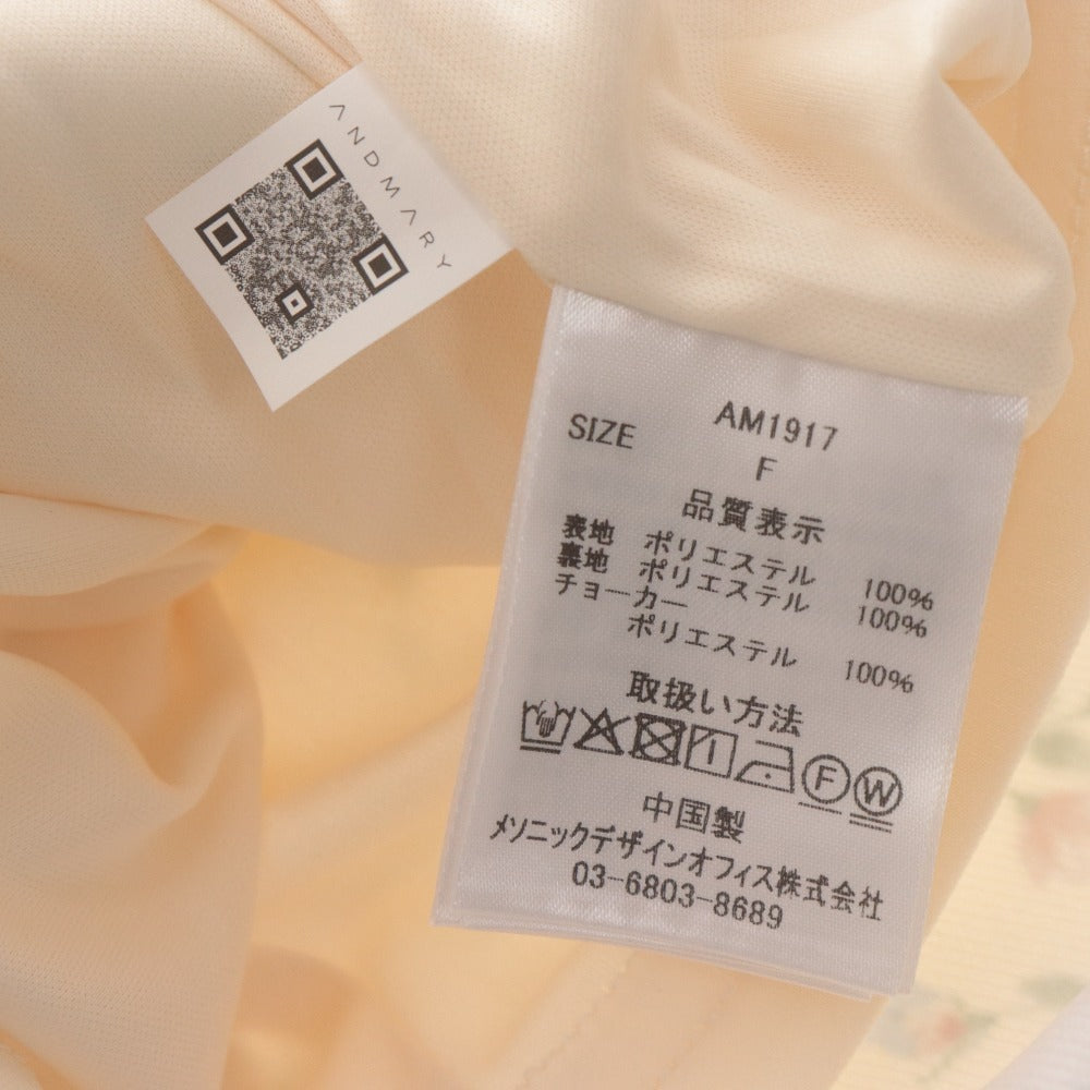 ■ ANDMARY Dress Long Top Bottoms Small Floral All-Over Print Slit Women's Free Size Ivory Accessories Included Unused