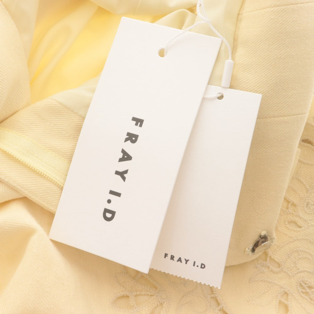 ■ フレイ アイディー FRAY I.D ワイドパンツ ボトムス カットワークレース レディース 0(S相当） ライトイエロー系 タグ付き 未使用
