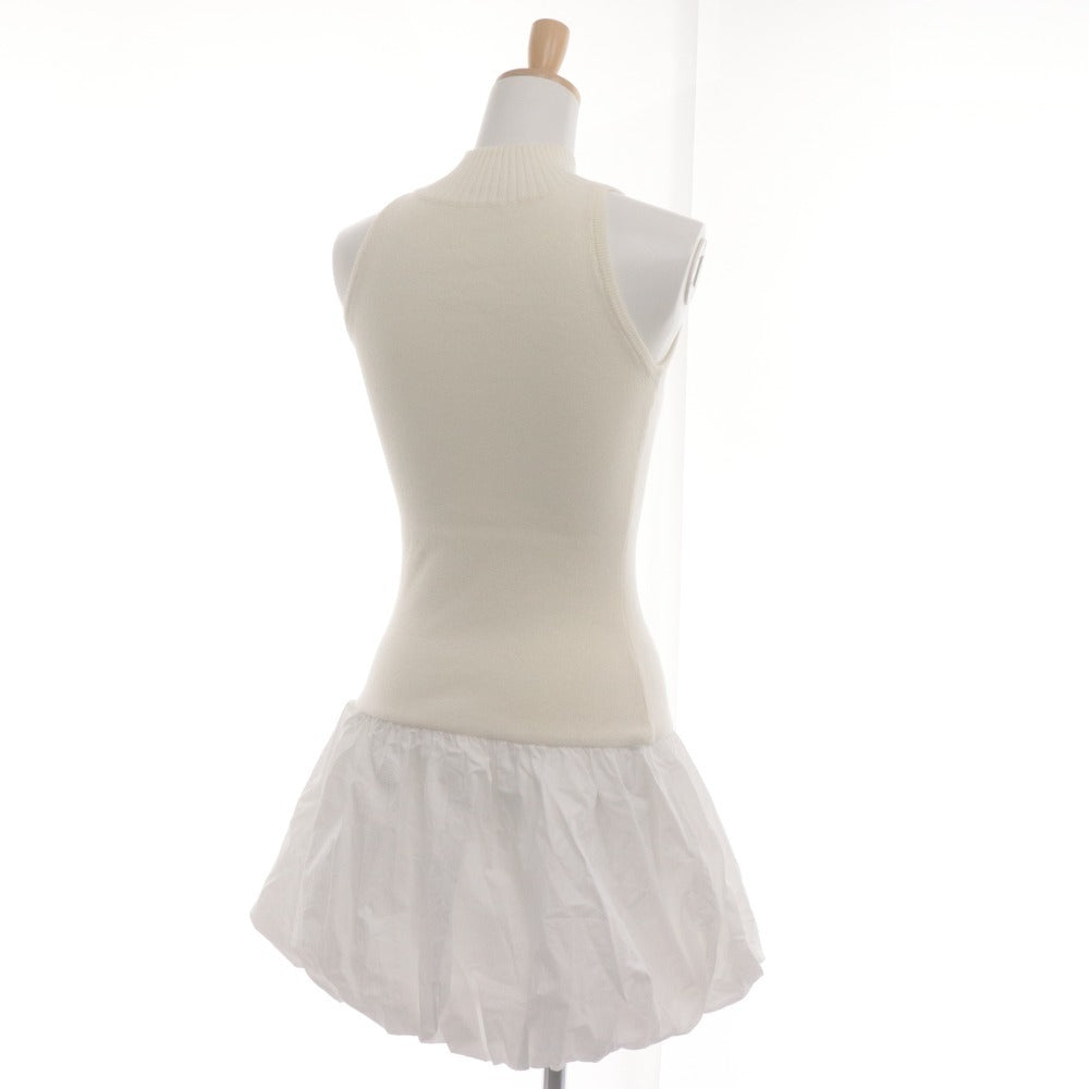 ■ YILON Dress Sleeveless Mini Knit Voluminous High Neck Women's Free Size White Ivory-ish Unused