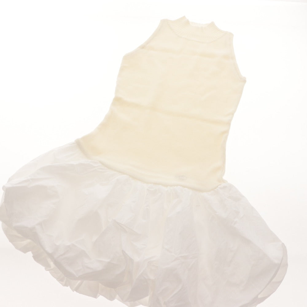 ■ YILON Dress Sleeveless Mini Knit Voluminous High Neck Women's Free Size White Ivory-ish Unused