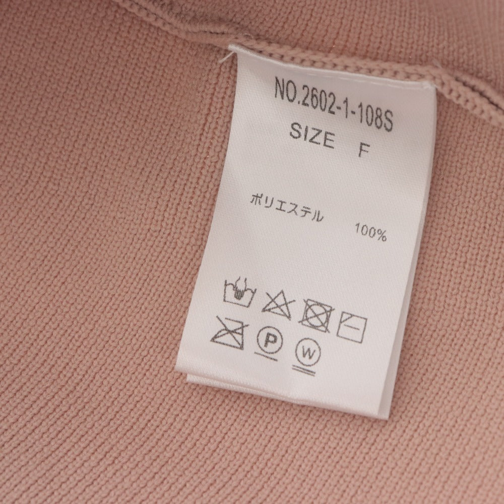 ■ Polaura Bear Top Chain Strap Peplum Knit Top Women's Free Size Pink Beige With Tags Unused