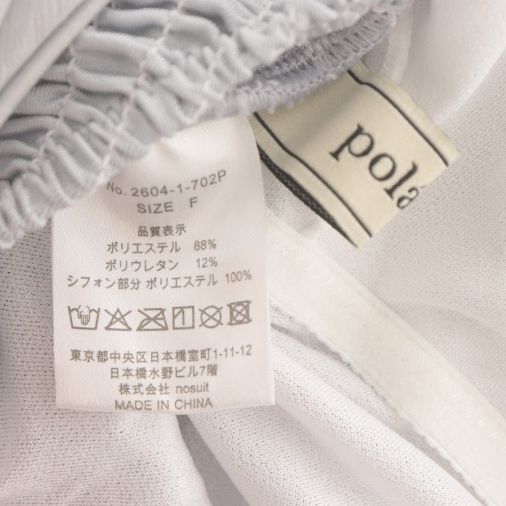 ■ Polaura Swimsuit, Ruched Ribbon Women's One Size, Dusty Blue-Green/Gray, With Tags, Unused