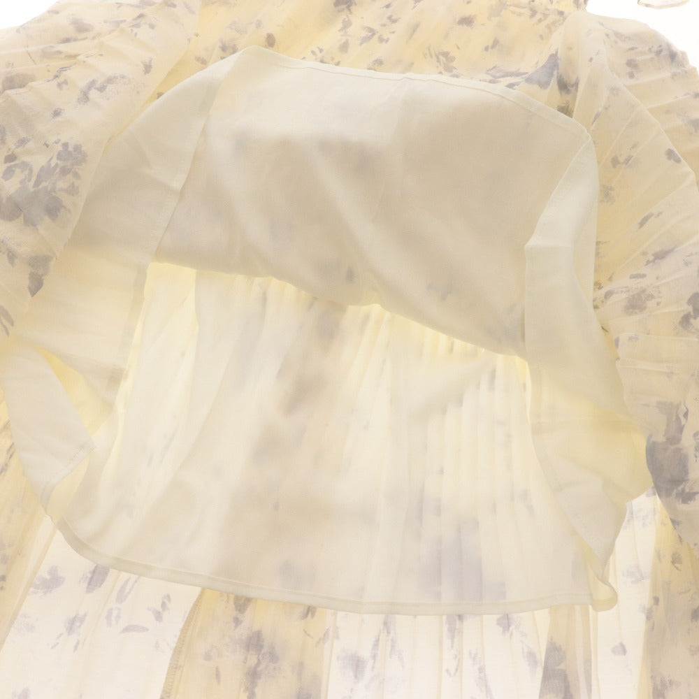 ■ SNIDEL Long Dress Off-the-Shoulder Floral Pleated Women's 00 (Equivalent to XS) Light Yellow Tagged Unused
