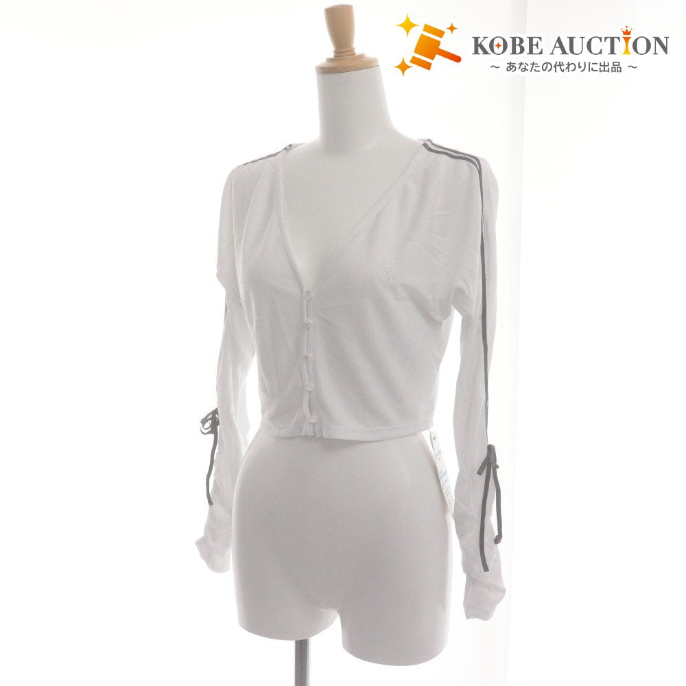 ■ SNIDEL UV Protection Cardigan Long Sleeve Top Stripe Ribbon LUMISHADE Women's Free Size White With Tags Unused