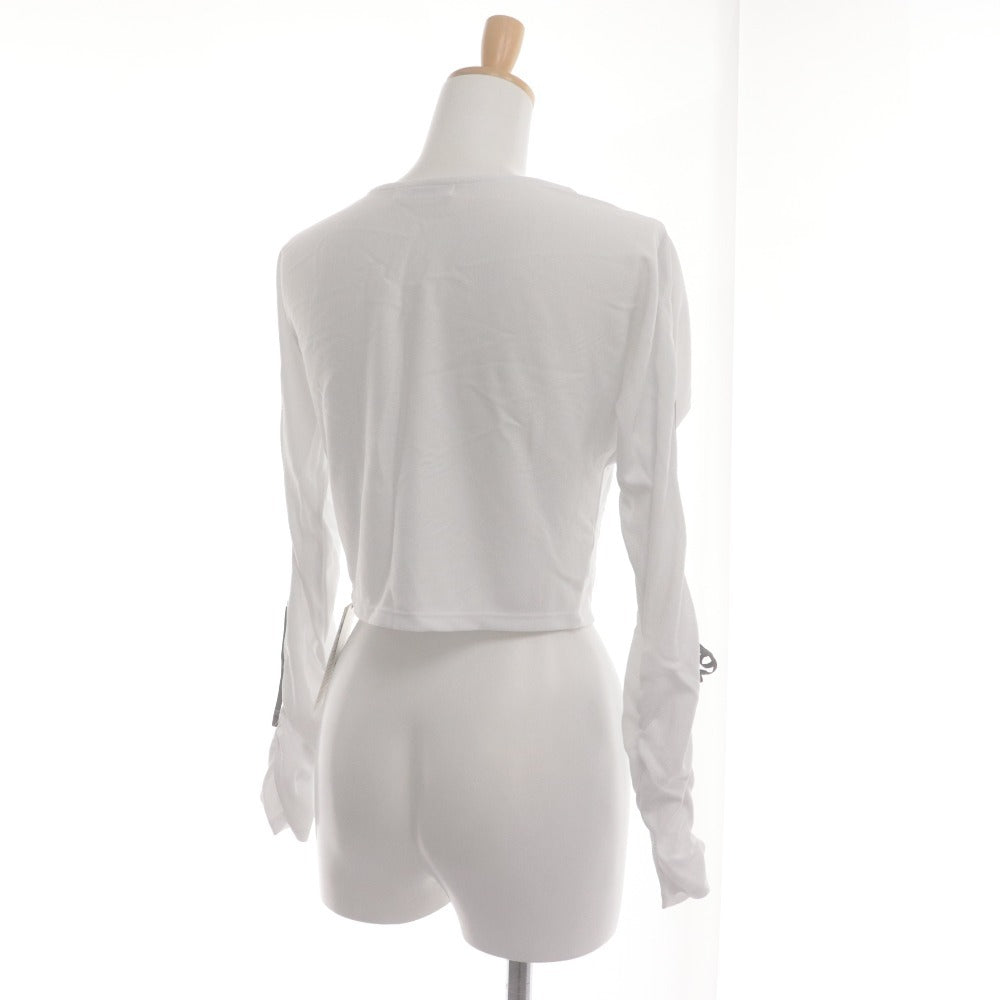 ■ SNIDEL UV Protection Cardigan Long Sleeve Top Stripe Ribbon LUMISHADE Women's Free Size White With Tags Unused