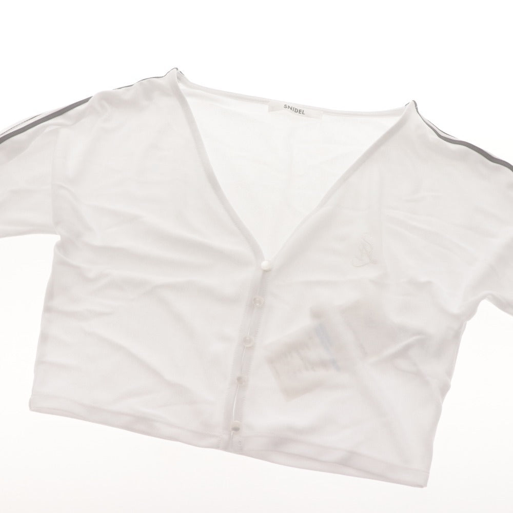 ■ SNIDEL UV Protection Cardigan Long Sleeve Top Stripe Ribbon LUMISHADE Women's Free Size White With Tags Unused