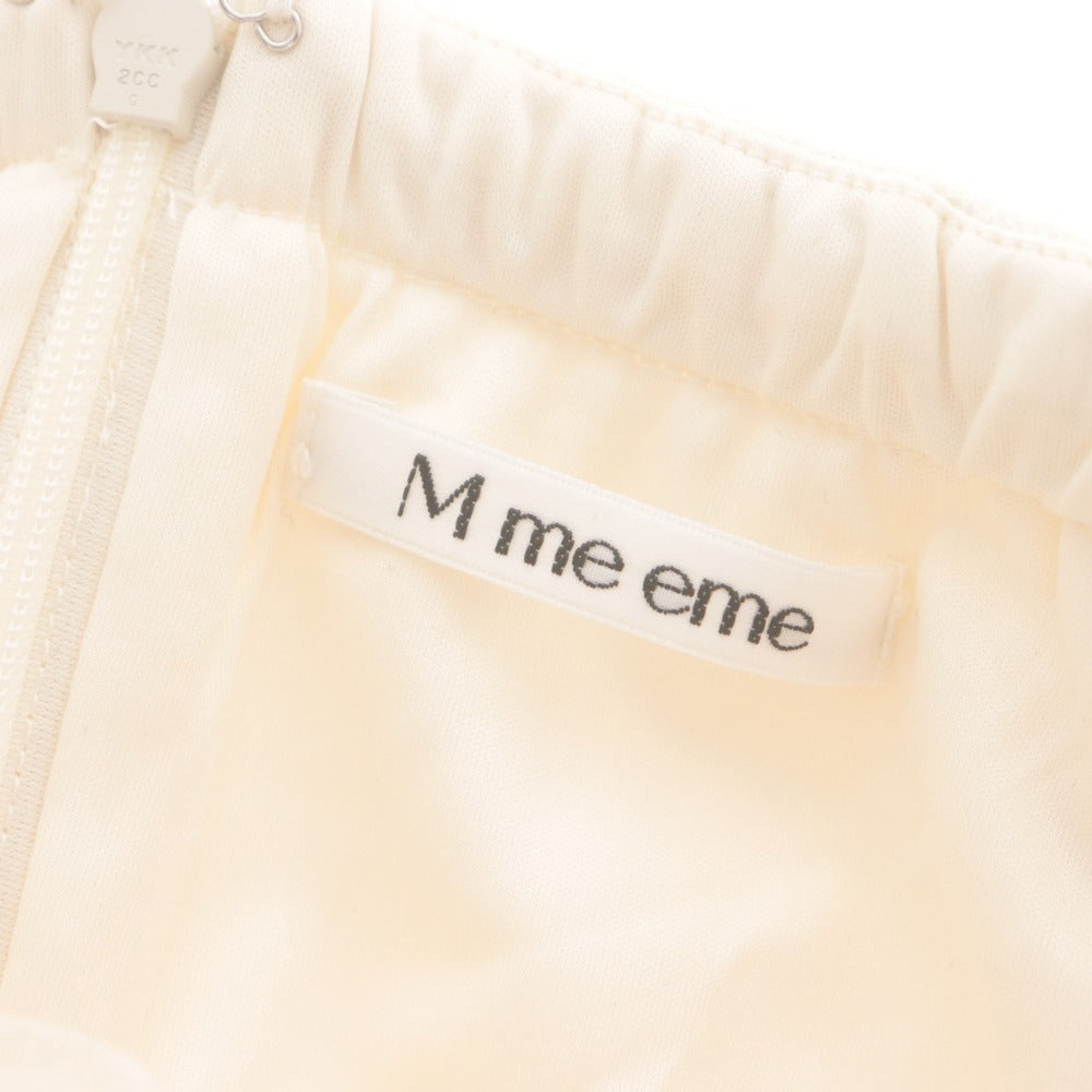 ■ M me eme Mini Dress Long-Sleeve Top Tulle Ruffles Bow Women's One Size Ivory Tagged Unused