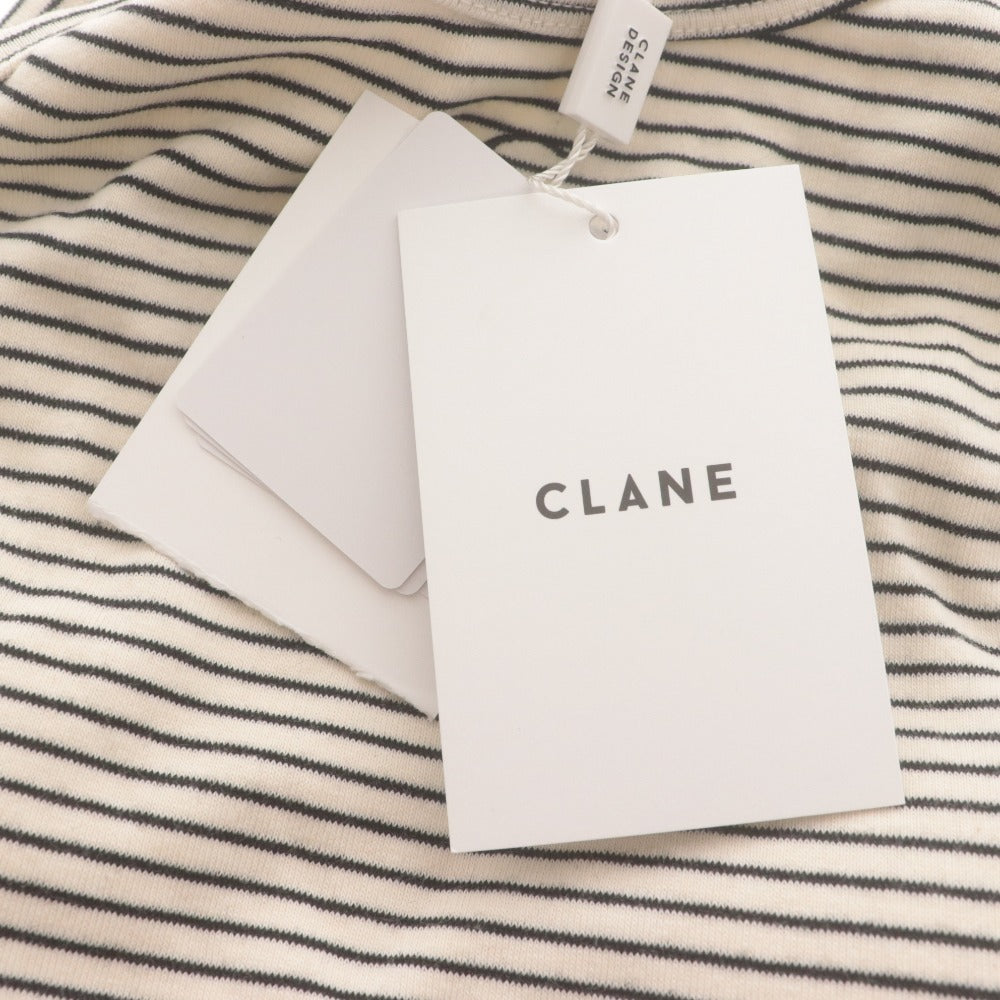 ■ クラネ CLANE タンクトップ トップス ボーダー ミニ丈 クロップド ショート レディース 1(S相当） タグ付き 未使用