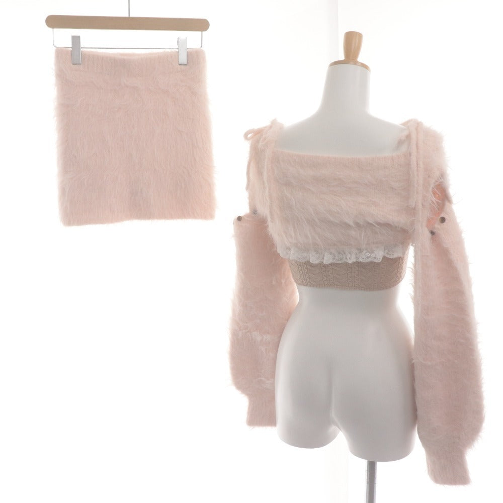 ■ Amerju Amerju 3-Piece Set Top Bottom Skirt Camisole Women's M Pink Beige With Tags Unused