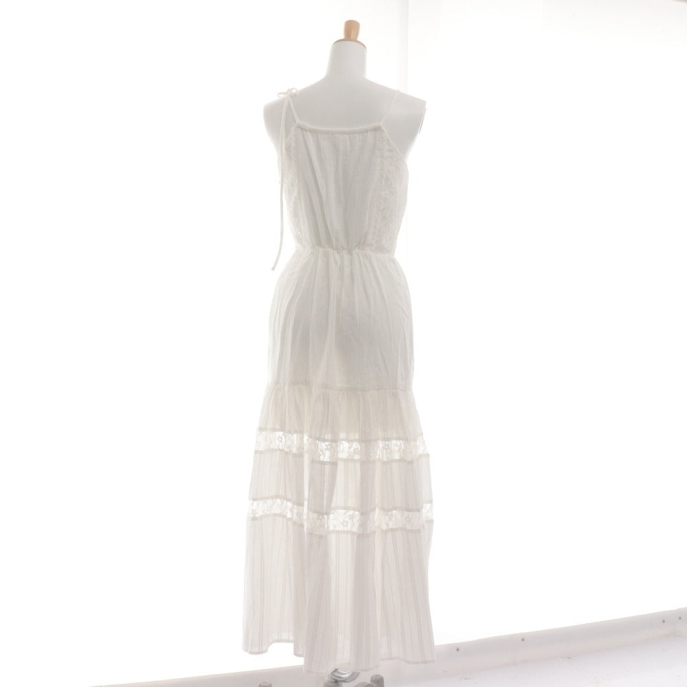 ■ YILON Long Dress Camisole Lace Women's One Size White