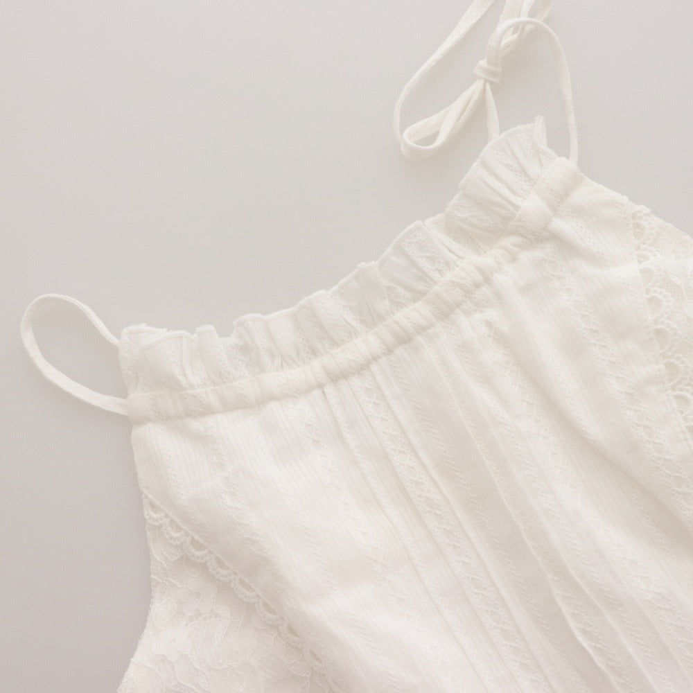 ■ YILON Long Dress Camisole Lace Women's One Size White