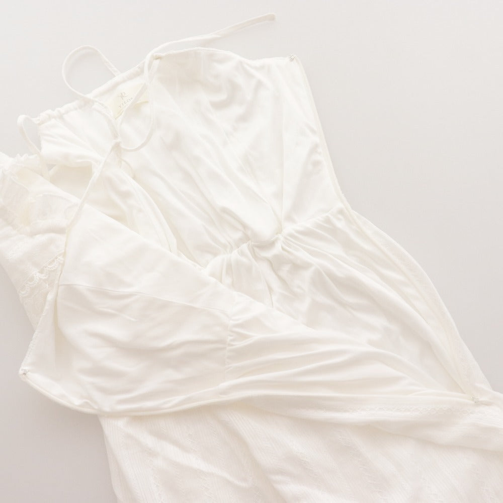■ YILON Long Dress Camisole Lace Women's One Size White