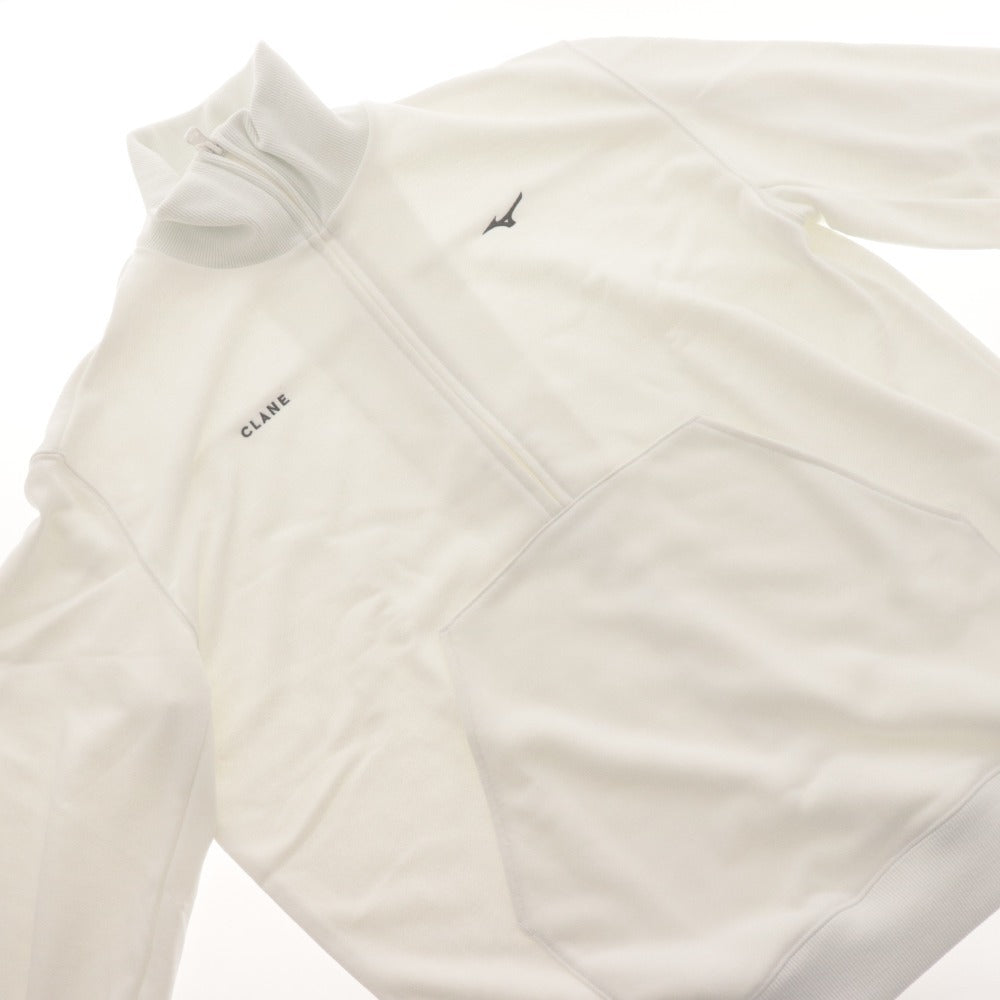 ■ CLANE × MIZUNO Sweatshirt Top, Long-Sleeve, High-Neck, Half-Zip, Women's Size 1 (Equivalent to S), White, With Tags, Unused