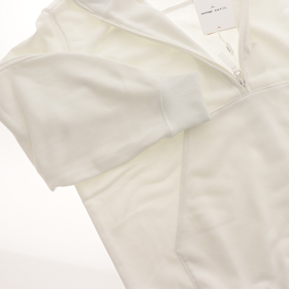 ■ CLANE × MIZUNO Sweatshirt Top, Long-Sleeve, High-Neck, Half-Zip, Women's Size 1 (Equivalent to S), White, With Tags, Unused