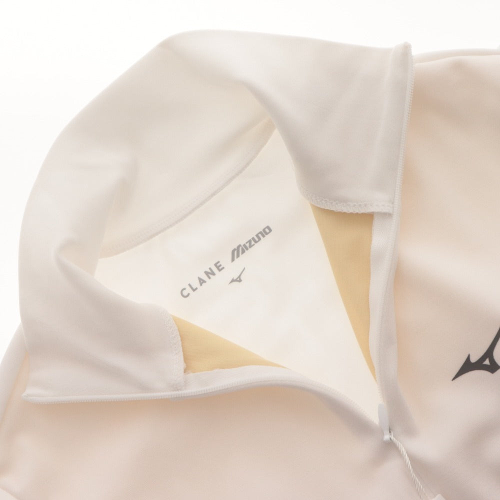 ■ クラネ ミズノ CLANE×MIZUNO カットソー トップス ハーフジップ UVカット クロップド レディース1(S相当） ホワイト タグ付き 未使用