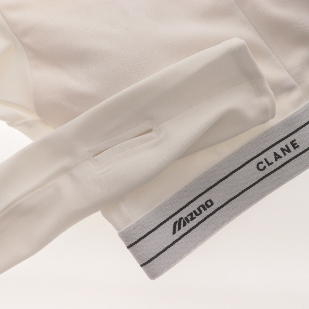 ■ クラネ ミズノ CLANE×MIZUNO カットソー トップス ハーフジップ UVカット クロップド レディース1(S相当） ホワイト タグ付き 未使用