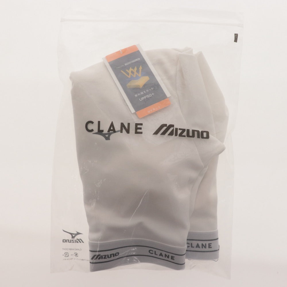 ■ クラネ ミズノ CLANE×MIZUNO カットソー トップス ハーフジップ UVカット クロップド レディース1(S相当） ホワイト タグ付き 未使用