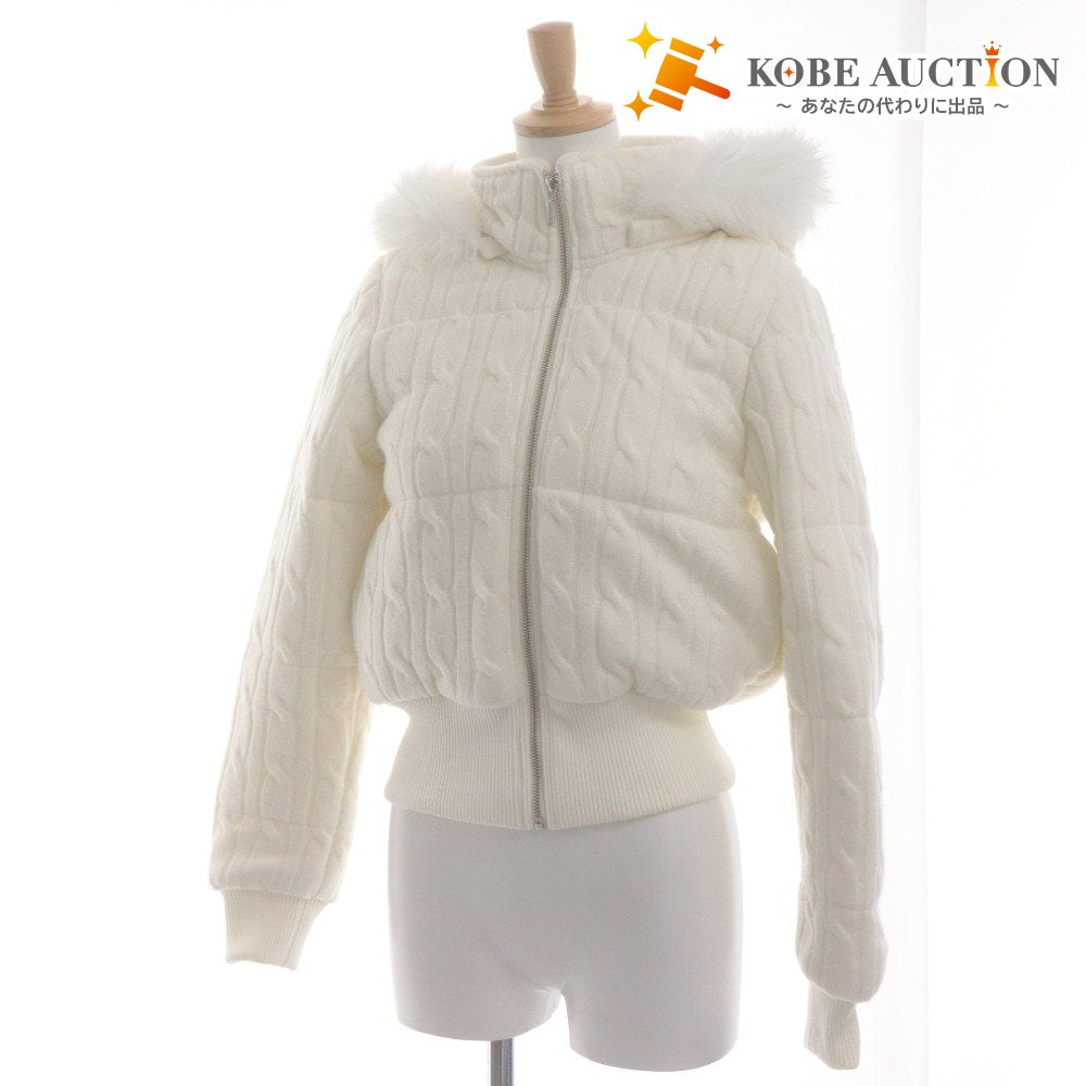 ■ Mistreass MISTREASS Blouson Padded Jacket Outerwear Knit Cable-Knit Women's Free Size White With Tags Unused
