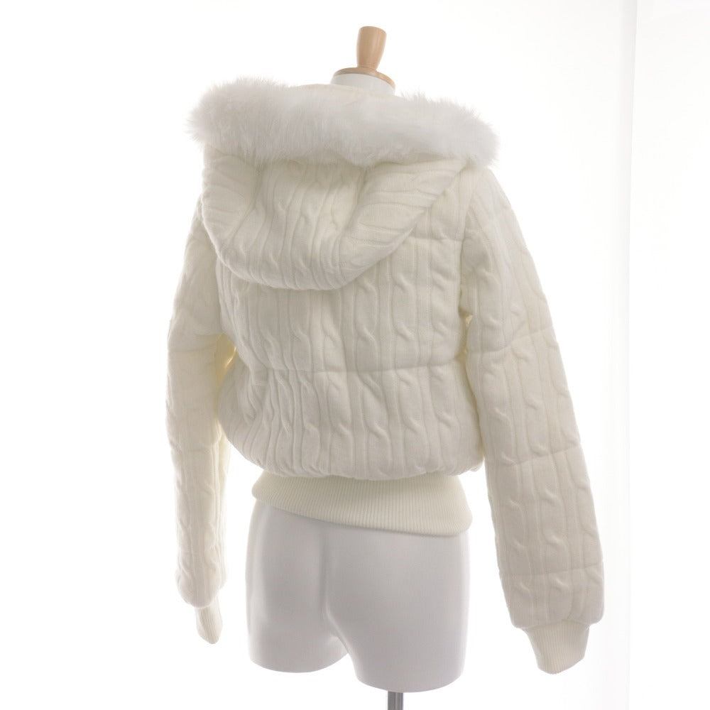 ■ Mistreass MISTREASS Blouson Padded Jacket Outerwear Knit Cable-Knit Women's Free Size White With Tags Unused